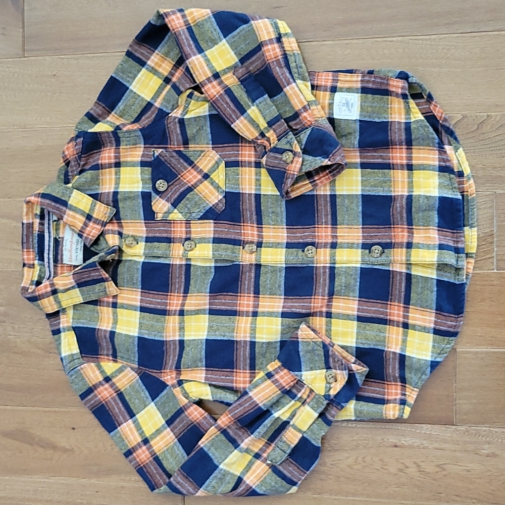 Boys Weatherproof heavy weight flannel plaid button down shirt 6